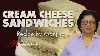 Cream Cheese Sandwiches Cucumber | Cucumber Cream Cheese Sandwich Recipe by Manjula