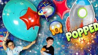 We POPPED Our Giant Rocket Balloon! Rocket Balloons & Drawing On Giant BALLOONS! So Sad 