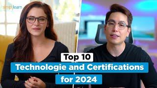 Top 10 Technologies To Learn And Top 10 Certifications For 2024 | Simplilearn