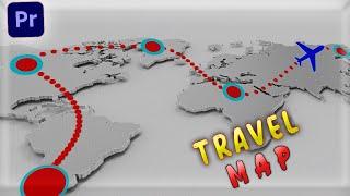 3D Travel map Animation in Adobe Premiere pro | Create Awesome 3d Travel Map