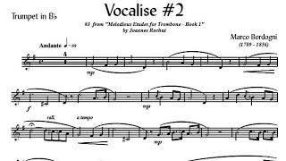 [TRUMPET VOCALISE ETUDE] Marcos Bordogni Vocalise for Trumpet #02 (Demo Solo and play-along)