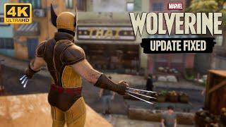 Marvels Wolverine Fixed Claws Animation - Parkour - Classic Suit - Gameplay New Update 4K Ultra HD