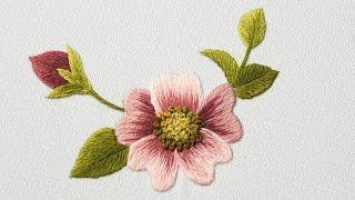 Beautiful simple flower embroidery pattern, used for embroidery on shirts, hats, jeans