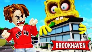 HOW TO GET THE GIANT SPONGEBOB (Funny Moments) BrookhavenRP | Gwen Roblox Español