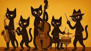Black Cats’ Velvet Midnight: Deep Bass Jazz with Sax & Vintage Swing