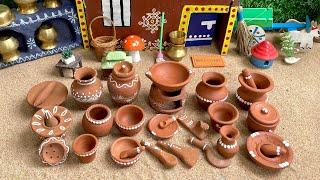 Miniature Clay Pots l Real Cooking Clay Kitchen Items l Unboxing l Set Unboxing l Mini Kitchen Set l