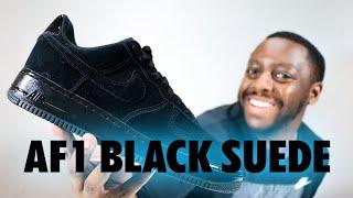 Nike Air Force 1 Black Cat Suede On Foot Sneaker Review QuickSchopes 715 Schopes HM9659 001 Patent