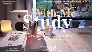 2 HOUR STUDY WITH ME | Calm Piano , Ambient ver. | Pomodoro 30/10