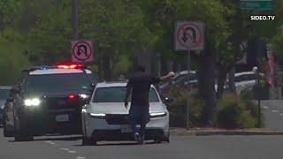 Police pursuit ends when father stands in front of car in La Mesa | NBC 7 San Diego