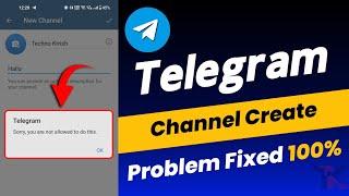 Sorry, you are not allowed to do this Telegram Channel Not Create Problem Fixed 2023 | Techno Krrish