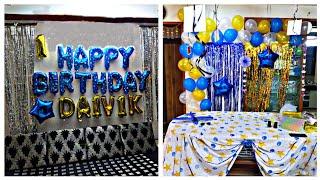 1st birthday home balloon decoration Surat ||sushil decor||