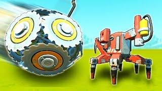 Over-Engineering Impractical Weapons: Saw Blade Wrecking Ball! - Scrap Mechanic Gameplay