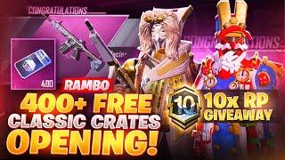 PUBG Mobile 400+ Free Classic Crates Opening + 10x RP Giveaway ️ || Rambo