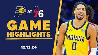 Indiana Pacers Highlights at Philadelphia 76ers | December 13, 2024