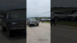 Navy Box Chevy Caprice Classic on gold Artis Wheels arriving to the 2025 Street Whipz Car Show