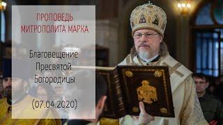 Проповедь митрополита Марка. Благовещение Пресвятой Богородицы (07.04.2020 г.)