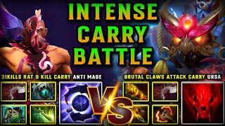 INTENSE CARRY BATTLE | 31KILLS RAT & KILL ANTI MAGE VS. BRUTAL CLAWS ATTACK URSA | 7.38b DOTA 2