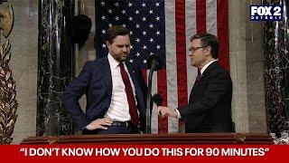 J.D. Vance, Mike Johnson hot mic ahead of Trump speech