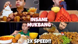 2X SPEED!! ASMR MUKBANGERS AROUND THE WORLD| INSANE MUKBANG | FAST MOTION EATING SHOW