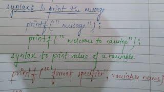 #14:printf( ) and scanf( ) functions | syntax of scanf and printf | mcs011 tutorial #c #edustop