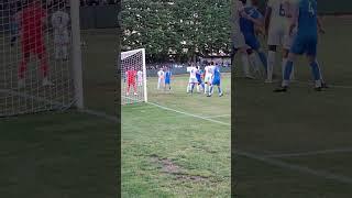 Corby free kick just before half time. Rushden and Diamonds v Corby Town FA Cup
