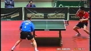 Tischtennis Bundesliga: Qiu Jianxin vs Marcus Teichert Apr 2000