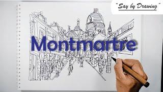 How To Draw Montmartre Paris || One Line Drawing || Andi Yudha's Line Art