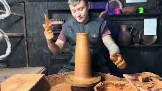 Работа на гончарном круге ️Изготовление классического бутыля working on a potter's wheel️️️