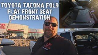 Toyota Tacoma fold Flat front seat use demonstration