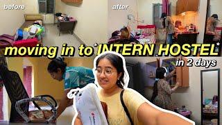 moving into *INTERN HOSTEL* in 2 days! AC toot gaya?? too much chaos