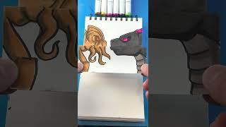 How to Draw Godzilla vs Scylla Folding Surprise!! #artlandhowtodraw #shorts #godzillaxkong