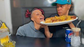 LOADED CHILI CHEESE SAUSAGE MUKBANG + WE HAVE AN ANNOUNCEMENT