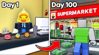 I Played 100 Days of Supermarket Simulator In Roblox..