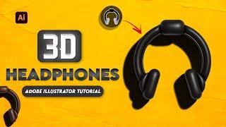 Learn 3D Headphone Design from Scratch in Adobe Illustrator Tutorial | MJ Graphics