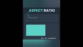 CSS hack-5 || Let's learn about Aspect Ration in CSS #css3 #css #shorts #short