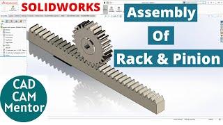 design and assembly of rack and pinion gear in SOLIDWORKS using toolbox | SOLIDWORKS tutorial