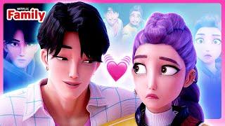 Rumi & Jinu Secretly Flirting for 4+ Minutes | KPop Demon Hunters | Netflix Family