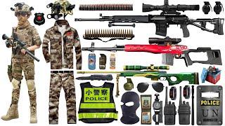 Special Forces Military Toy Gun Set Open Box,SVD, 98K,AWM Sniper Gun,Glock Pistol,Folding Submachine