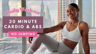 NO JUMPING!! CARDIO & ABS Bodyweight Workout  FAT BURN