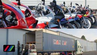 Unloading a MASSIVE Container of Japanese Motorcycle Imports!