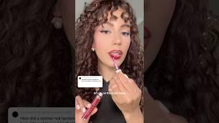 Red lipstick that turns into GLITTER #glitterlipstick #glittermakeup #redlipstick  #viralmakeup