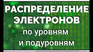 Распределение электронов по уровням и подуровням атома