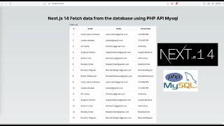 Next.js 14 Fetch data from the database using PHP API Mysql