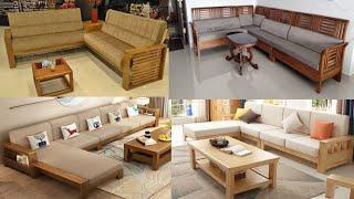 teak wood corner sofa design || l shape teak wood sofa design || corner sofa set design ||