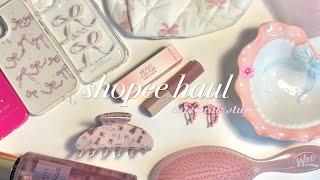 SHOPEE HAUL🩰 | aesthetic pink stuff, cute accessories, phone case, selfcare product, etc