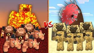 NETHER ARMY vs DESERT ARMY in Minecraft Mob Battle