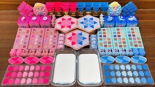 Slime Mixing Battle! PINK vs BLUE with Cute Toys & Glitter #1031