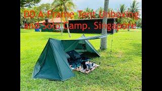 DD A- Frame Tent Unboxing and SOLO Day Camp. Singapore