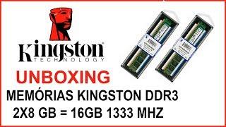 Unboxing - Memórias Ram Kingston DDR3 2X8 GB = 16 GB 1333 Mhz - (Português BR)