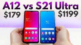 Samsung Galaxy A12 vs Samsung Galaxy S21 Ultra - Who Will Win?